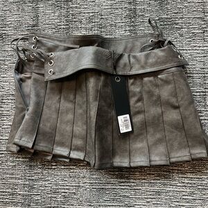 Gray Pleated Women's Skirt